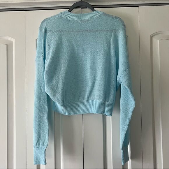 NWT Madewell Loose Knit Crewneck Sweater in Clarity Blue - Picture 8 of 9